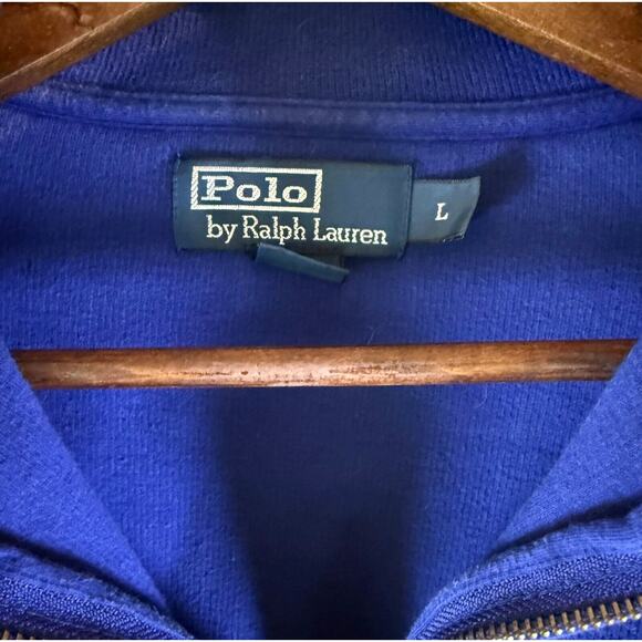 POLO BY RALPH LAUREN BLUE ESTATE RIB 1/4 ZIP PULLOVER Large - Picture 2 of 4